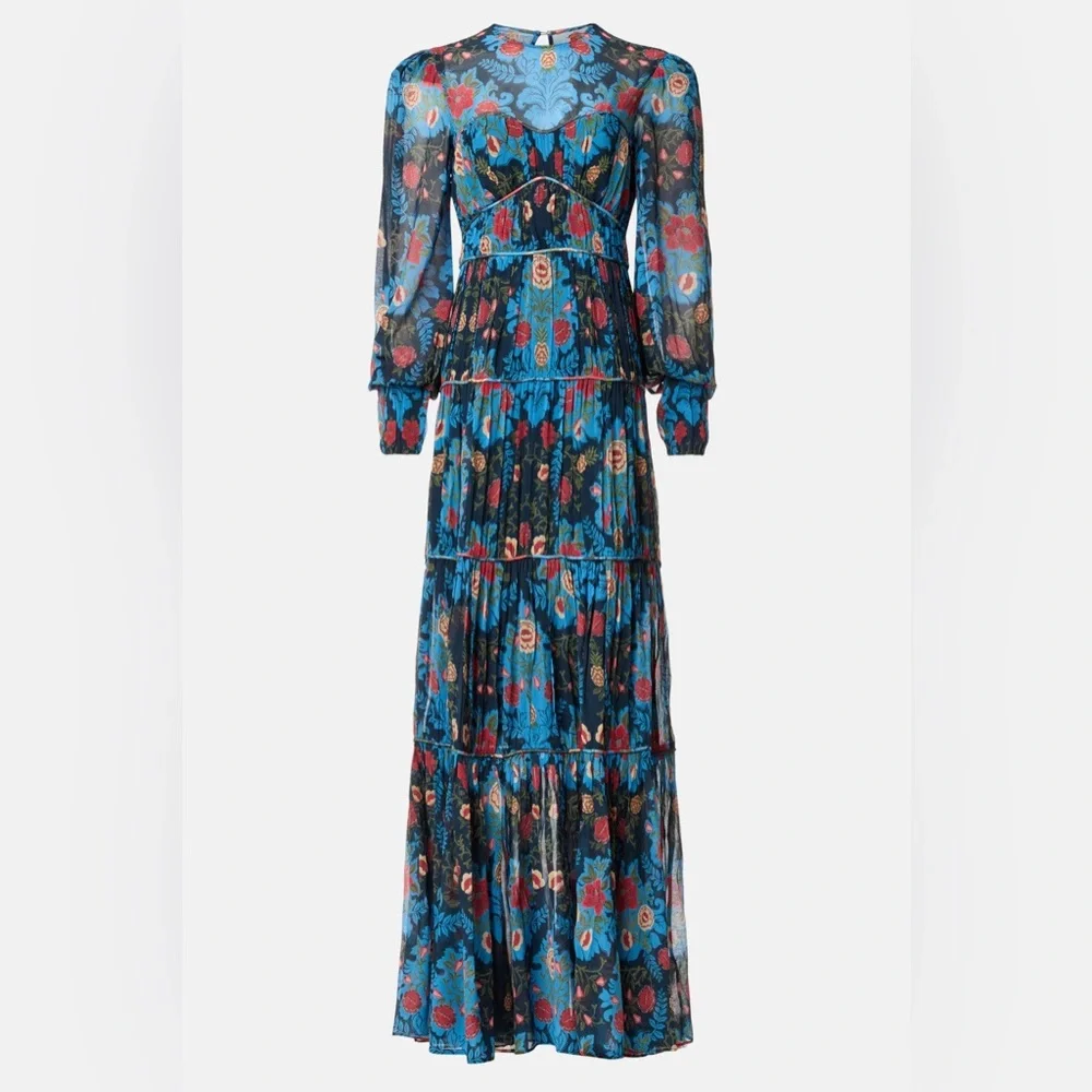 ❗️SOLD❗️Farm Rio Arabesque Floral Blue Maxi Dress - Picture 5 of 9